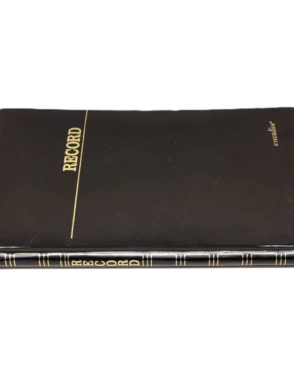 Blank Vtg Stuart Hall Executive Account Record Note Book Black #1418 Numbered